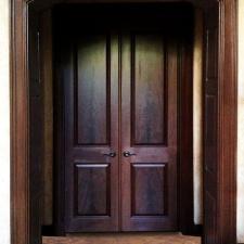 Faux mahogany glazed doors